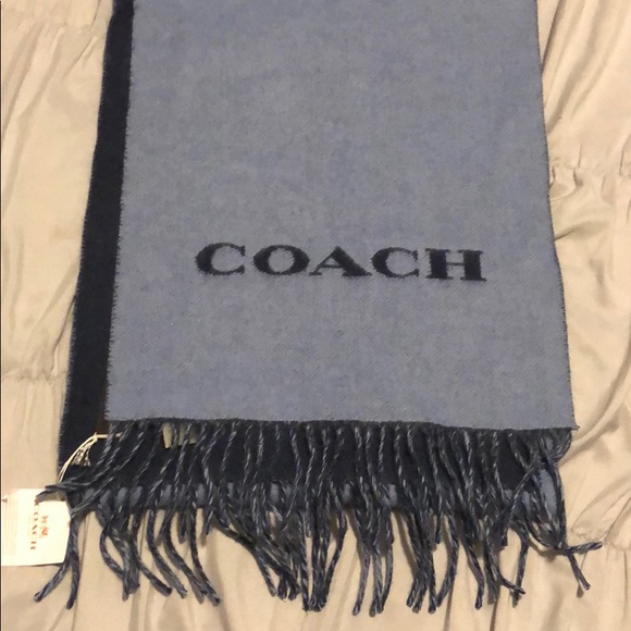 COACH cornflower/ navy scarf - Picture 1 of 3